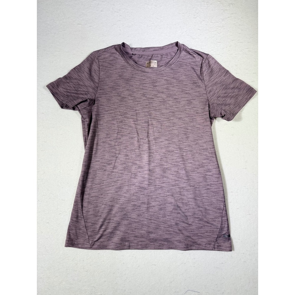 MONDETTA Women's Heathered Purple Short Sleeve Athletic T-Shirt Size S